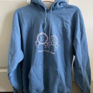 Want to Go for a Walk? Blue Hoodie from Lonely Ghost